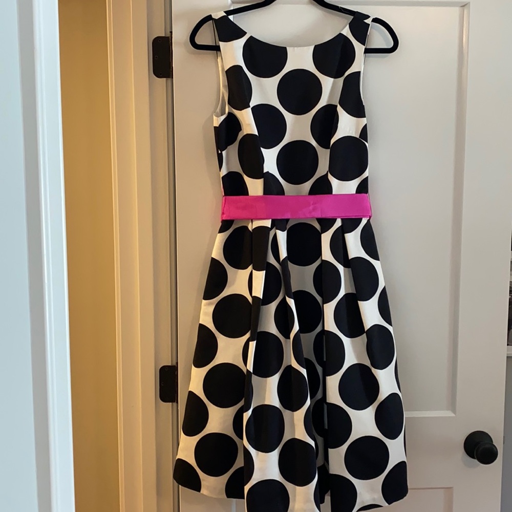 Black and white with pink dress